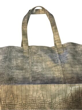 Neiman Marcus Croc-Embossed Faux Leather Tote